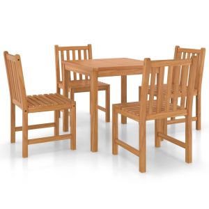 vidaXL conjunto de comedor de jardín 3 piezas madera maciza de teca