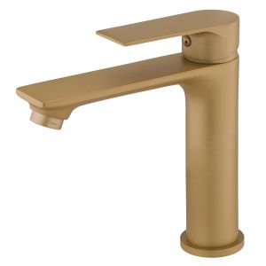 Grifo de lavabo dorado cepillado nytia by eurosanit