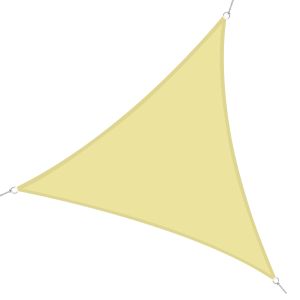 Toldo vela triangular poliéster color camel 300x300x300 cm outsunny