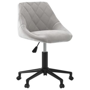 vidaXL silla de oficina giratoria de terciopelo gris claro