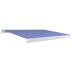 vidaXL toldo de carrete motorizado azul y blanco 450x300 cm