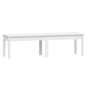 vidaXL banco jardín 2 plazas madera maciza pino blanco 159,5x44x45 cm