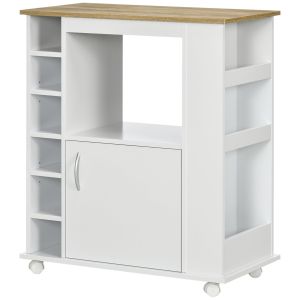 Aparador de cocina melamina de madera color blanco 75x39.5x88 cm homcom