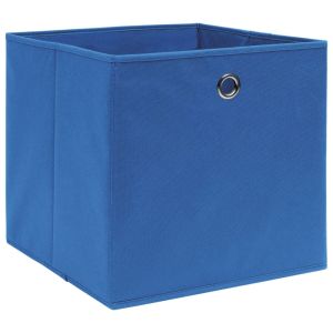 vidaXL cajas de almacenaje 10 uds tela azul 32x32x32 cm