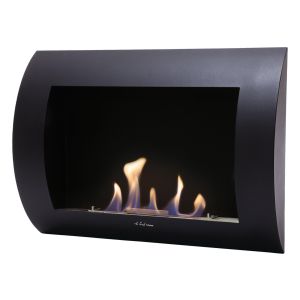 Chimenea de etanol mural con panel frontal curvado