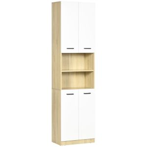 Columna de baño melamina de madera multicolor 53x33.5x195.7 cm kleankin