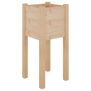 Jardinera de madera maciza de pino 31x31x70 cm