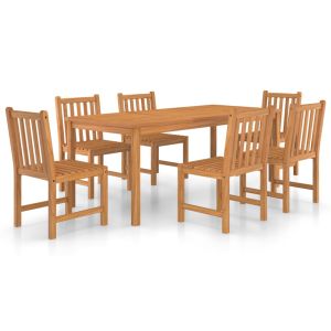 vidaXL conjunto de comedor de jardín 7 piezas madera maciza de teca