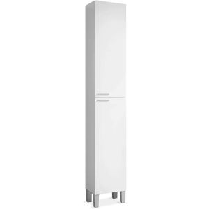 Columna alta kris para baño con 2 puertas en blanco brillante