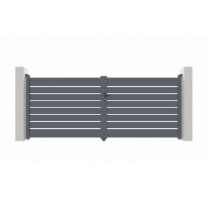 Pack puerta batiente vogel 400b160 + 2 postes de aluminio a. 190cm gris