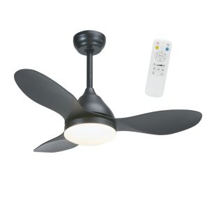 Ventilador de techo con luz LED 20w cavil mini negro cct dim ø92cm