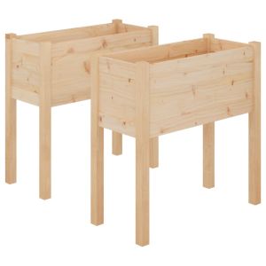 vidaXL jardineras 2 uds madera maciza de pino 70x31x70 cm