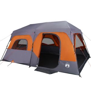 vidaXL tienda familiar 9 personas impermeable apertura rápida gris