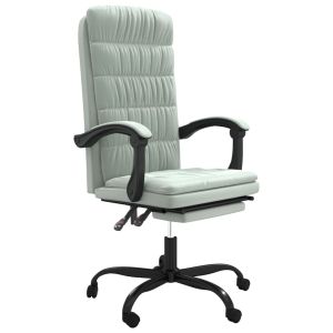 vidaXL silla de oficina reclinable de terciopelo gris claro