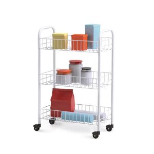 Metaltex carrito de cocina con 3 cestas siena blanco