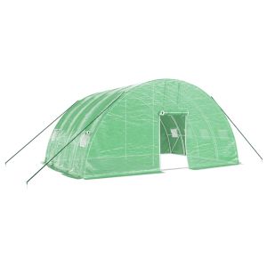 vidaXL invernadero con estructura de acero verde 24 m² 6x4x2,85 m