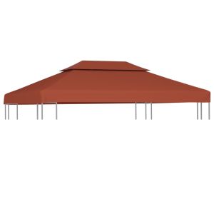 vidaXL toldo de cenador 2 niveles terracota 310 g/m² 4x3 m