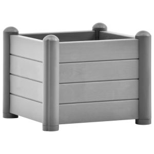 vidaXL arriate de jardín pp gris piedra 43x43x35 cm