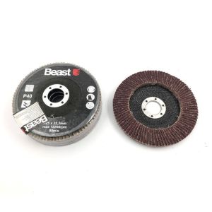 3 discos de tiras curvas d. 125 x al. 22,23 mm gr 40 corindón para madera,