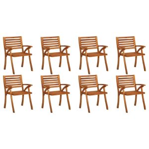 vidaXL sillas de jardín 8 uds madera maciza de teca