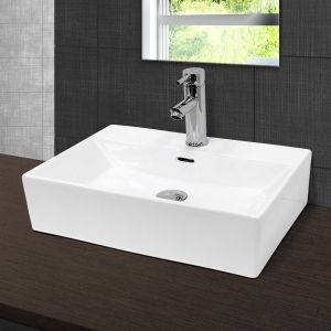 Lavabo sobre encimera 515x360x130 mm blanco ecd germany