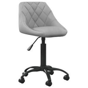 vidaXL silla de oficina de terciopelo gris claro