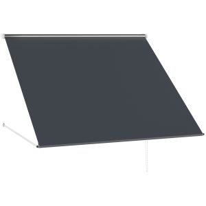 Toldo para ventana aluminio, poliéster color gris 150x120 cm Outsunny