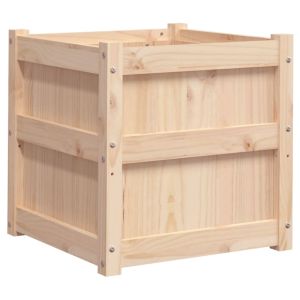 vidaXL jardinera madera maciza de pino 50x50x50 cm