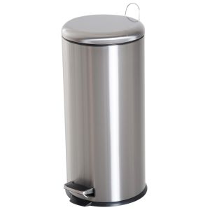 Cubo de basura pp, acero inoxidable color plata ø29.2x62.9 cm homcom