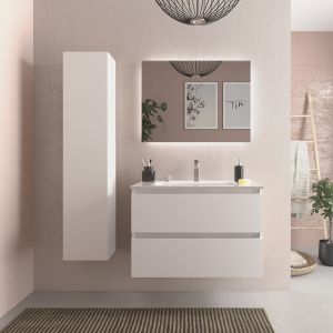 Mueble baño bequia 80 cm blanco mate | lavabo