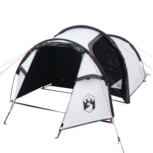 vidaXL tienda campaña túnel 3 personas tela opaca impermeable blanco