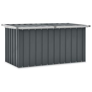 vidaXL caja de almacenaje para jardín gris 129x67x65 cm