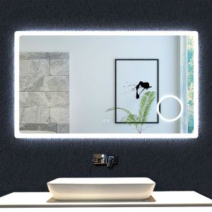 Espejo de baño LED 160×80cm + bluetooth + espejo de aumento