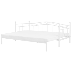 Cama extensible de metal blanco 90/180 x 200 cm tulle