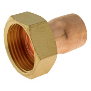 Racor recto para soldar en tubo de cobre ø22 - tuerca giratoria 26/34 (x2)