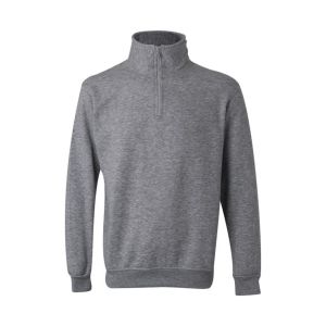 Sudadera media cremallera 3xl gris jaspeado