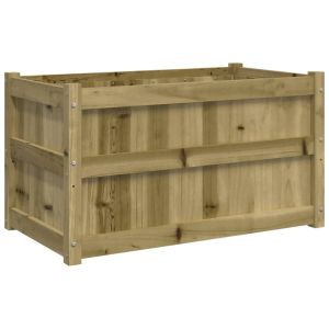 vidaXL jardinera de madera de pino impregnada 90x50x50 cm