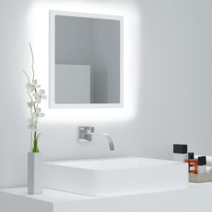 Espejo de baño LED acrílico blanco 40x8,5x37 cm es1520