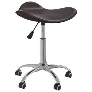 vidaXL silla de oficina de cuero sintético marrón