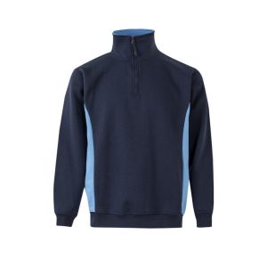 Sudadera bicolor cremallera 2xl azul navy/celeste