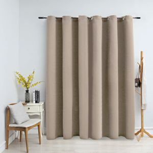 Cortina opaca con anillas de metal beige 290x245 cm es6492