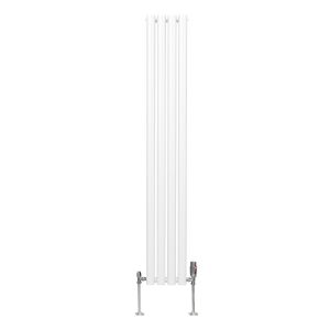 Radiador columna ovalada 1600 x 240mm &  válvulas cromadas trv| blanco