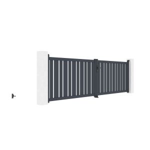 Pack puerta abatible 400c120 veymont + pack puerta 1m veymont a.120cm gris