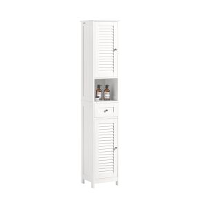 Armario alto para baño 2 puertas y 1 cajón frg236-w sobuy