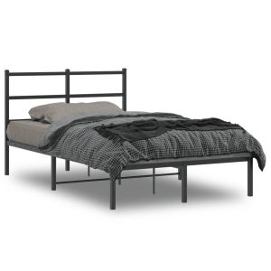 Cama -120x190 cm con cabecero metal negro