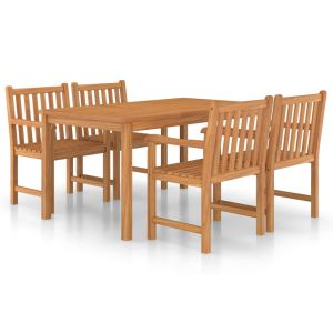 vidaXL conjunto de comedor de jardín 5 piezas madera maciza de teca