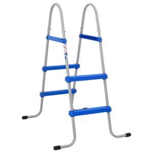 vidaXL escalera para piscina elevada acero y plástico 84 cm