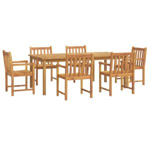 vidaXL juego de comedor para jardín 7 piezas madera maciza acacia