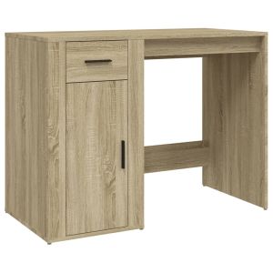 vidaXL escritorio madera contrachapada color roble sonoma 100x49x75 cm