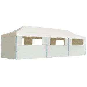 vidaXL carpa plegable pop-up con 8 paredes laterales 3x9 m crema